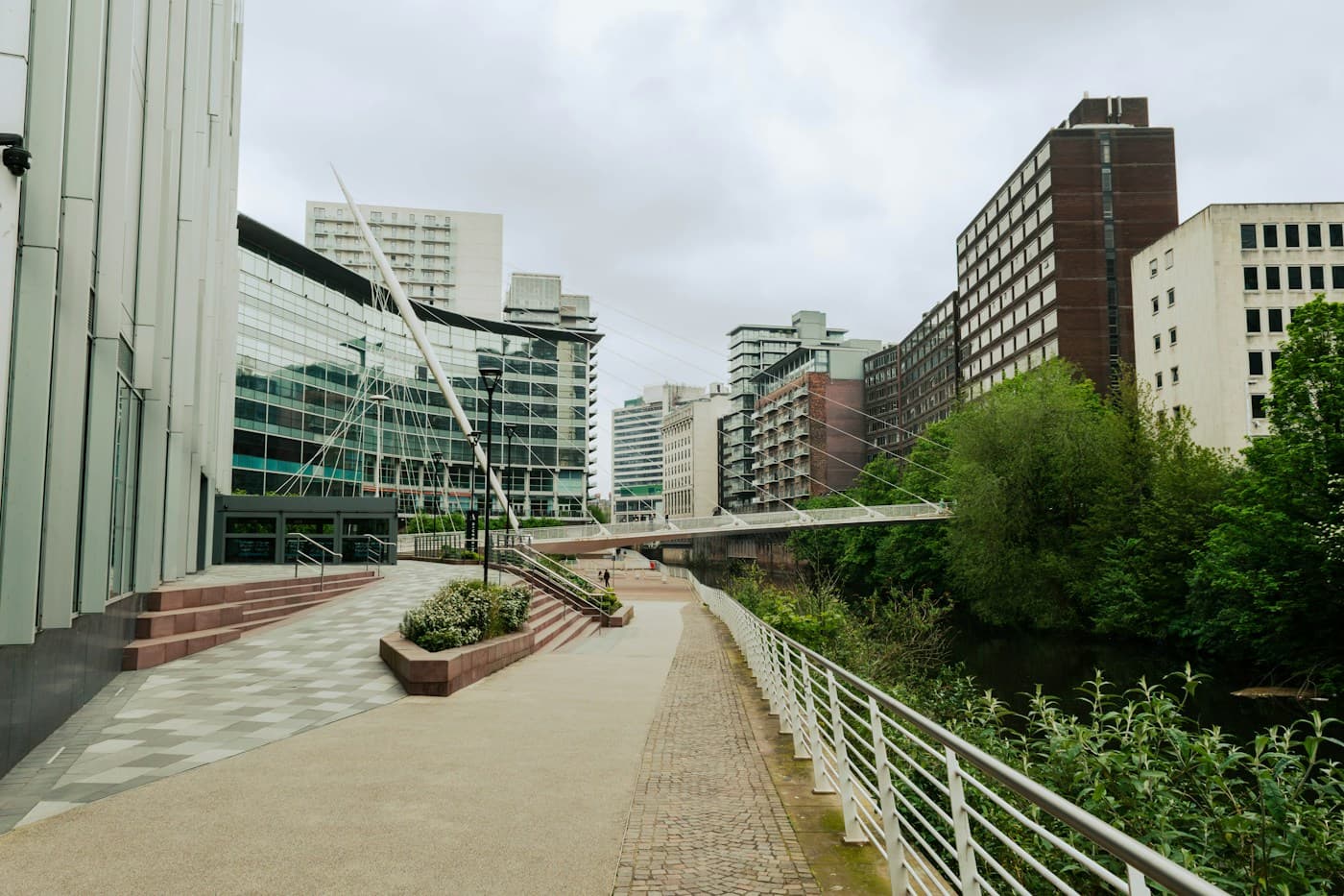 A canal-side walking path in Manchester
